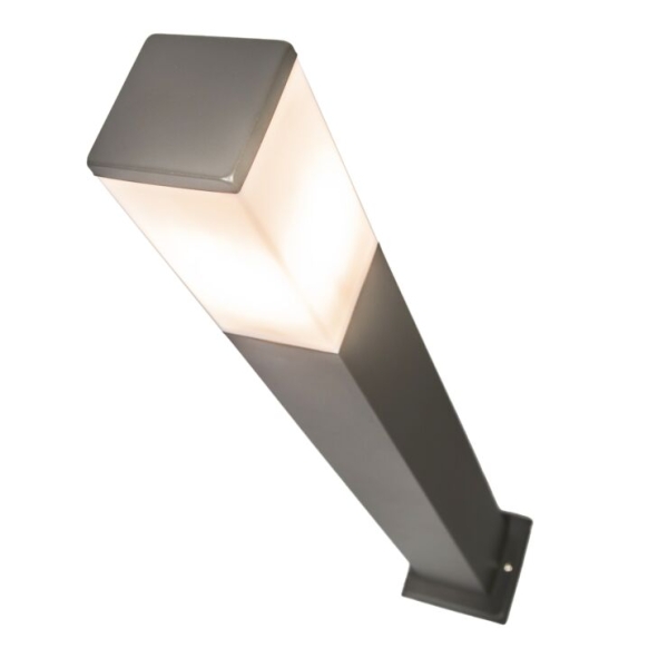 Moderne buitenlamp paal donkergrijs met opaal 80 cm ip44 - malios