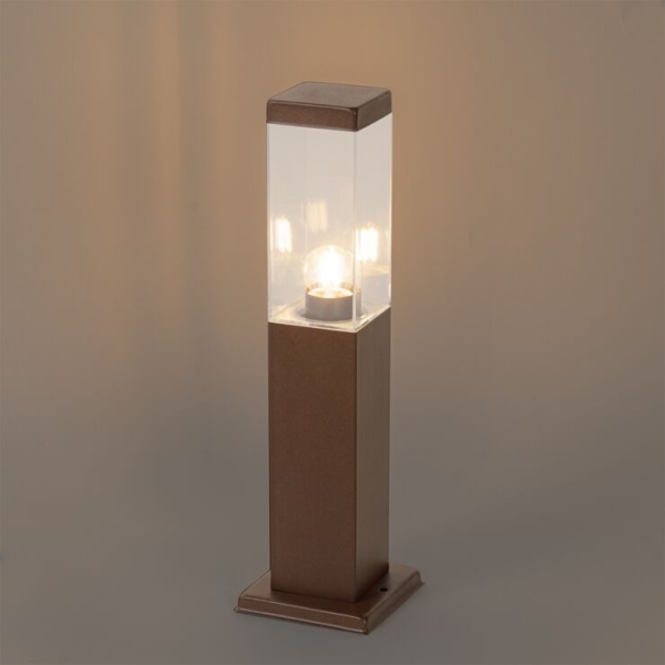 Moderne buitenlamp paal roestbruin 45 cm - malios