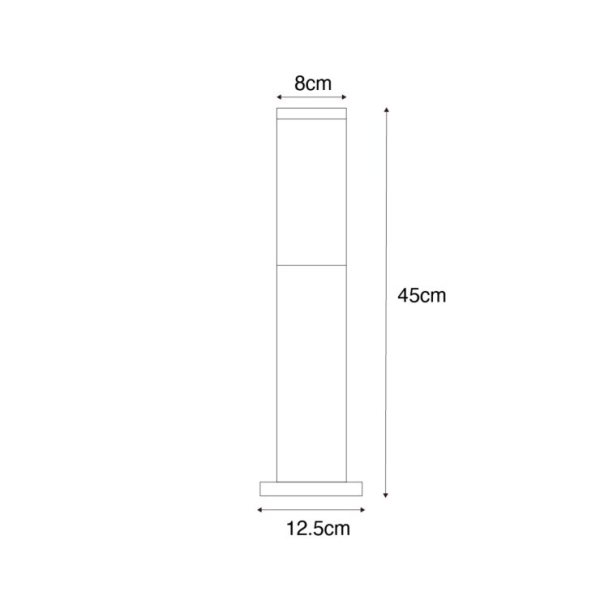 Moderne buitenlamp paal roestbruin 45 cm - malios