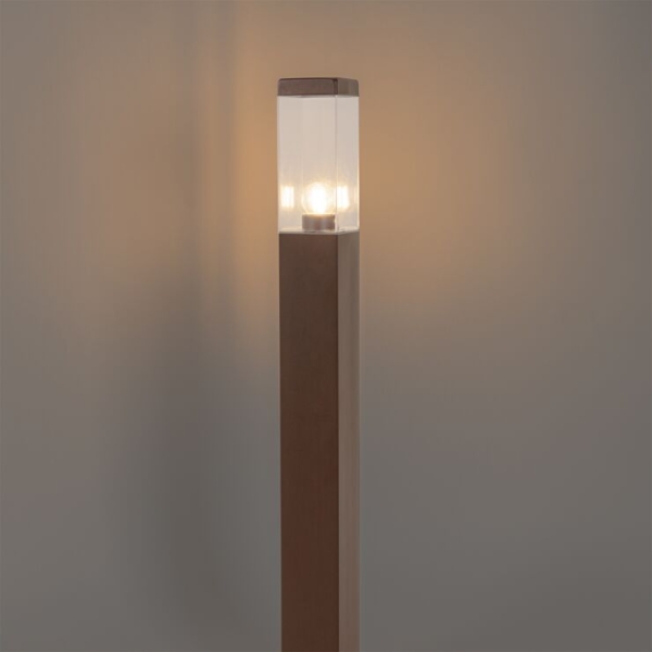 Moderne buitenlamp paal roestbruin 80 cm - malios