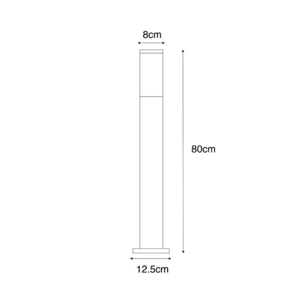 Moderne buitenlamp paal roestbruin 80 cm - malios