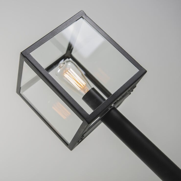 Moderne buitenlamp paal zwart 100 cm - rotterdam
