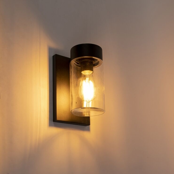 Moderne buitenwandlamp rvs zwart ip44 - jarra