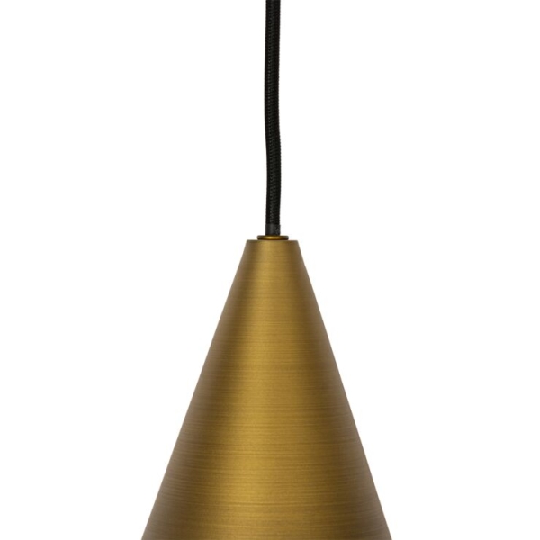 Moderne hanglamp goud met amber glas - drop