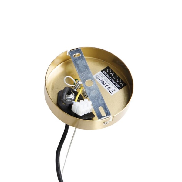 Moderne hanglamp messing met smoke glas 40 cm - ball