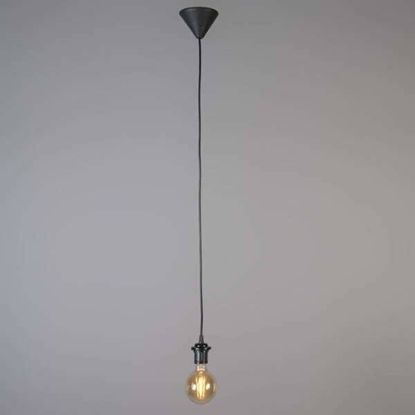 Moderne hanglamp met kap zwart/wit 47/25 - duo