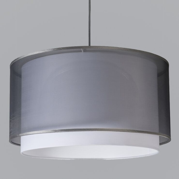 Moderne hanglamp met kap zwart/wit 47/25 - duo