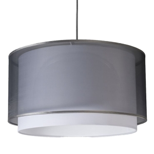 Moderne hanglamp met kap zwart/wit 47/25 - Duo