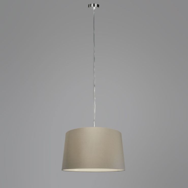 Moderne hanglamp staal met kap 45 cm taupe - cappo 1