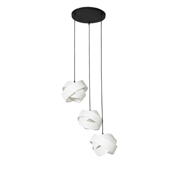 Moderne hanglamp wit 3-lichts - cloth