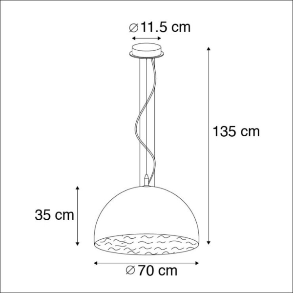 Moderne hanglamp wit 70 cm - magna