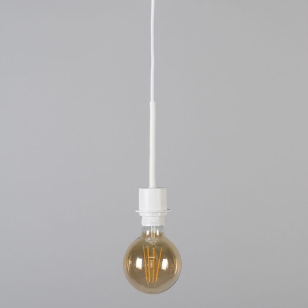 Moderne hanglamp wit met kap 45 cm taupe - combi 1