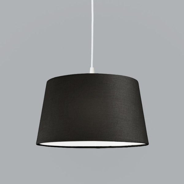 Moderne hanglamp wit met zwarte kap 45 cm - pendel