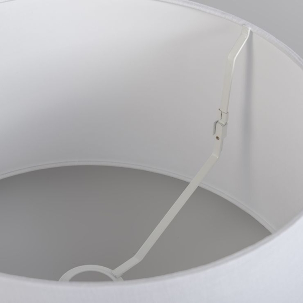 Moderne hanglamp wit met zwarte kap 45 cm - pendel