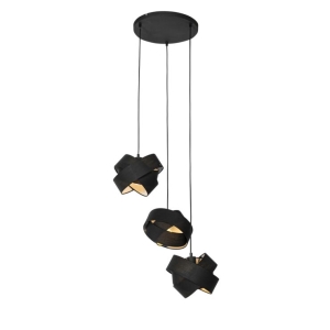Moderne hanglamp zwart 3-lichts - Cloth