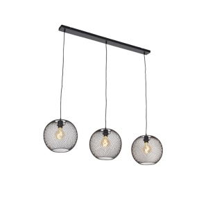 Moderne hanglamp zwart 3-lichts - Mesh Ball