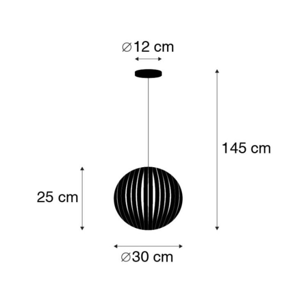 Moderne hanglamp zwart 30 cm - zoë