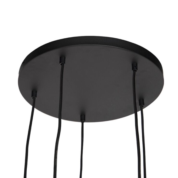 Moderne hanglamp zwart 35 cm 5-lichts - facil
