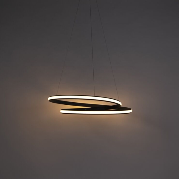 Moderne hanglamp zwart 74 cm incl. Led rowan 14