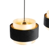Moderne hanglamp zwart met goud 3-lichts - elif