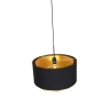 Moderne hanglamp zwart met goud 47 cm duo kap - combi