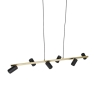 Moderne hanglamp zwart met goud 6-lichts - beata