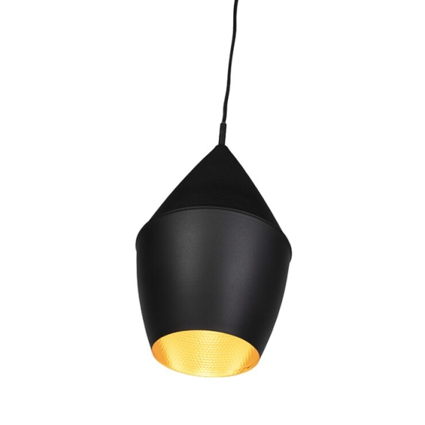 Moderne hanglamp zwart met goud - depeche-jacob