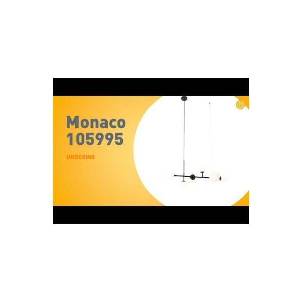 Moderne hanglamp zwart met mat glas 6-lichts - monaco