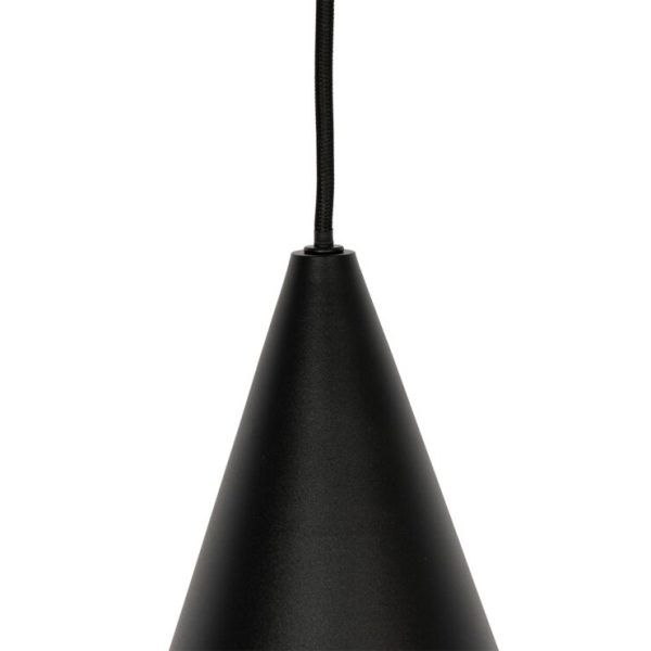 Moderne hanglamp zwart met smoke glas 4-lichts - drop