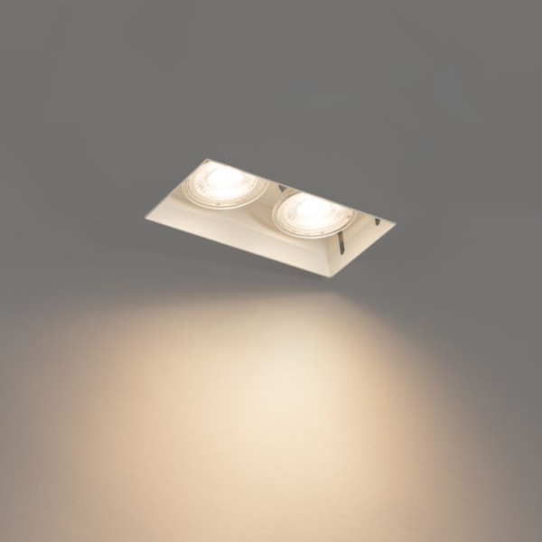 Moderne inbouwspot wit gu10 trimless 2-lichts - oneon