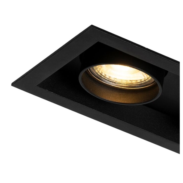 Moderne inbouwspot zwart verstelbaar 2-lichts - roof