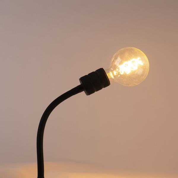 Moderne klemlamp zwart met flexarm - cavalux