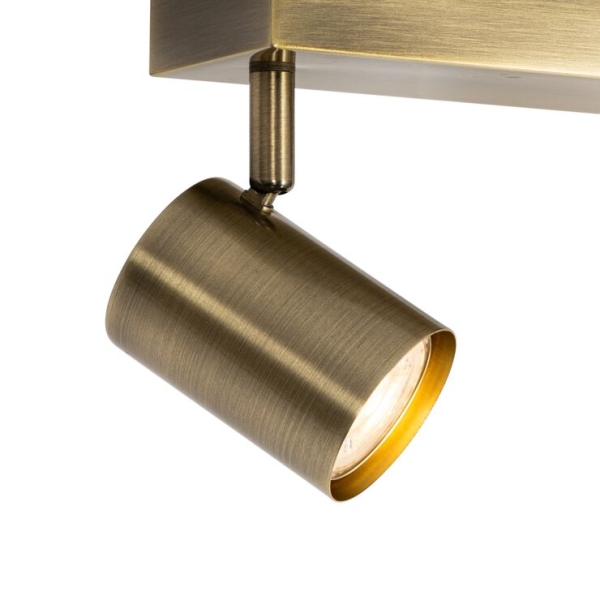 Moderne plafondlamp brons 2-lichts verstelbaar rechthoekig - jeana