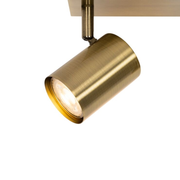 Moderne plafondlamp brons 3-lichts verstelbaar rechthoekig - jeana