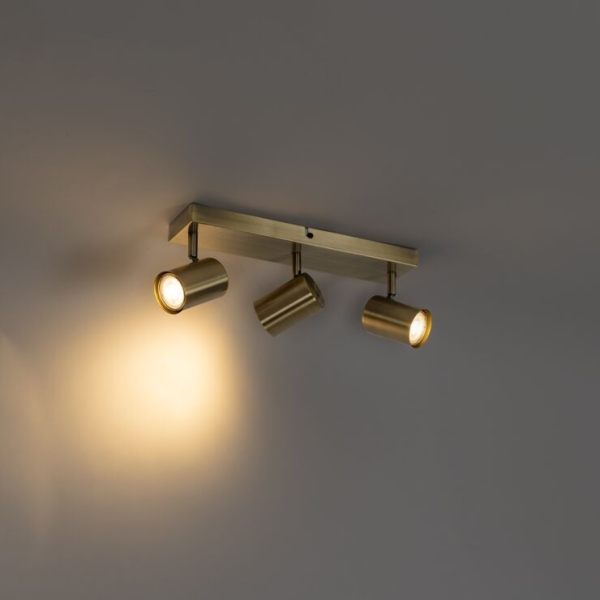 Moderne plafondlamp brons 3-lichts verstelbaar rechthoekig - jeana