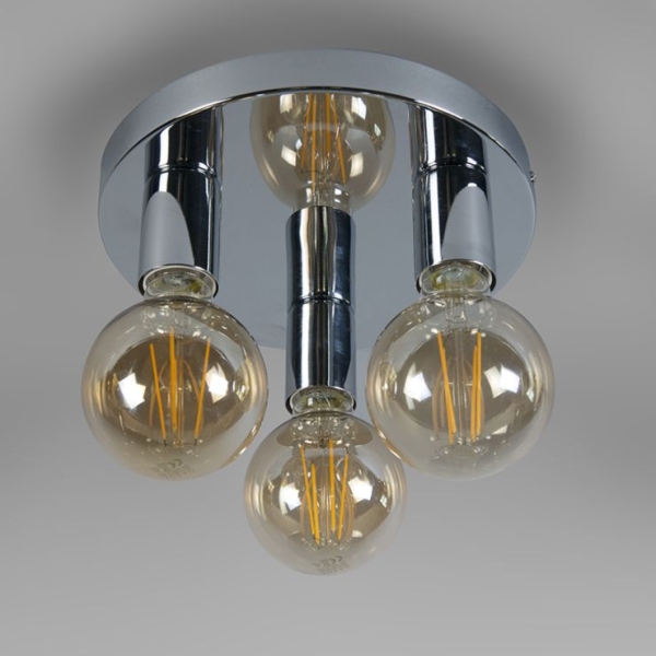 Moderne plafondlamp chroom rond - facil 3