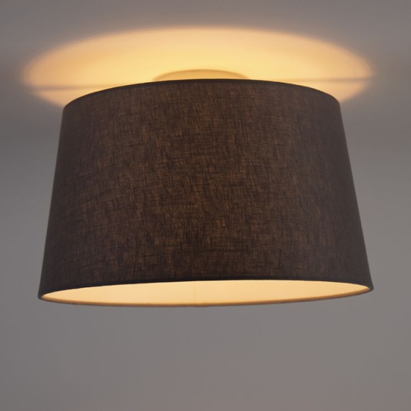 Moderne plafondlamp met donkergrijze kap 35 cm - combi