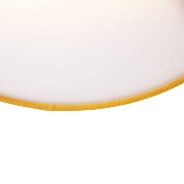 Moderne plafondlamp oker 40 cm met gouden binnenkant - drum