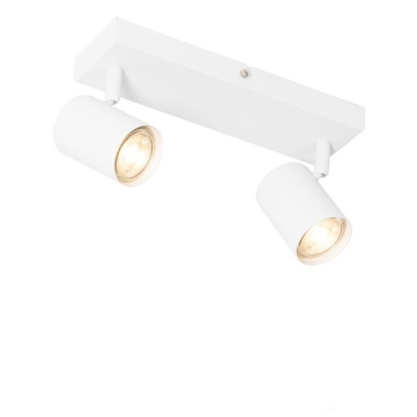 Moderne plafondlamp wit 2-lichts verstelbaar rechthoekig - jeana