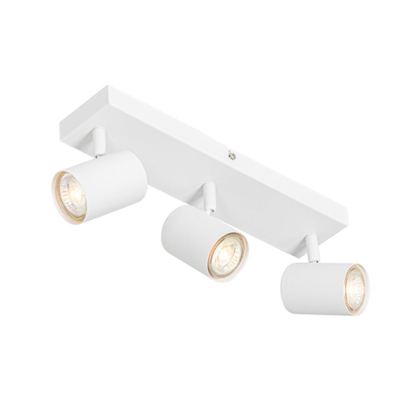 Moderne plafondlamp wit 3-lichts verstelbaar rechthoekig - jeana