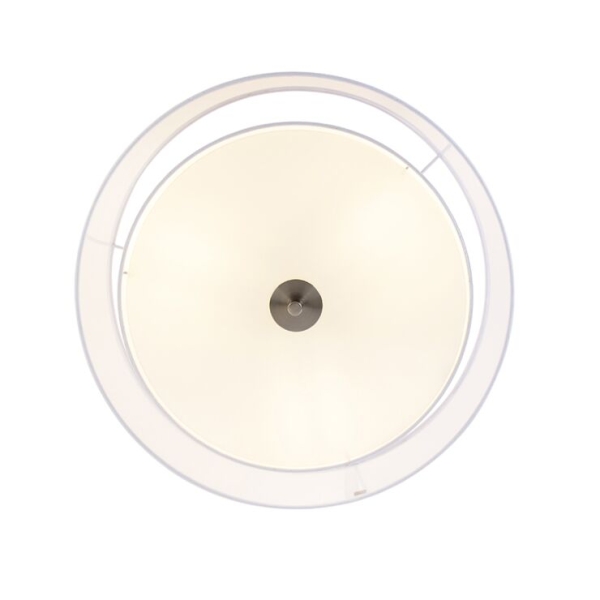 Moderne plafondlamp wit 50 cm 3-lichts - drum duo
