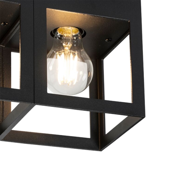 Moderne plafondlamp zwart 2-lichts - cela