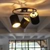 Moderne plafondlamp zwart 3-lichts - lofty