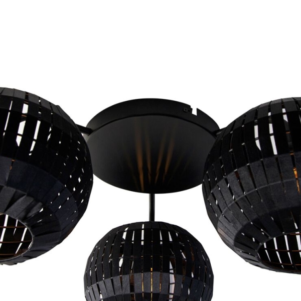 Moderne plafondlamp zwart 3-lichts - zoë