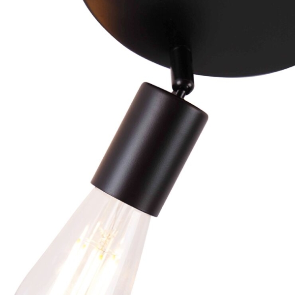 Moderne plafondlamp zwart 3-lichts rond - facil