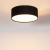 Moderne plafondlamp zwart 30 cm met gouden binnenkant - drum