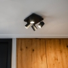 Moderne plafondlamp zwart 4-lichts verstelbaar vierkant - jeana