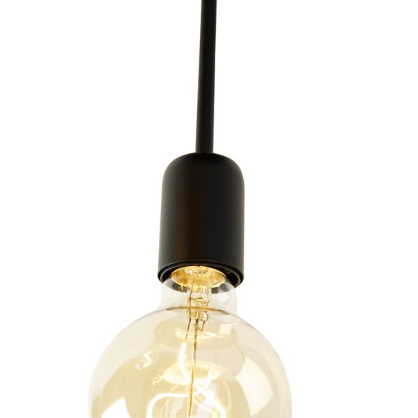 Moderne plafondlamp zwart 5-lichts - facil