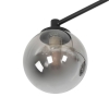 Moderne plafondlamp zwart 8-lichts met smoke glas - athens