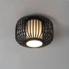 Moderne plafondlamp zwart met bamboe - bambuk
